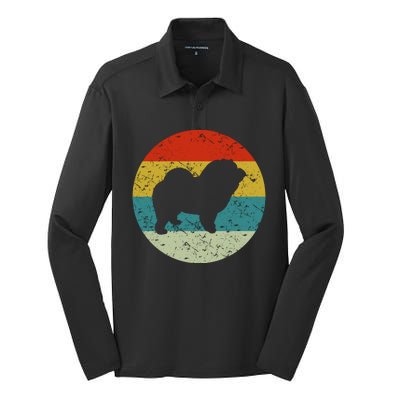 Retro Vintage Chow Chow Silk Touch Performance Long Sleeve Polo