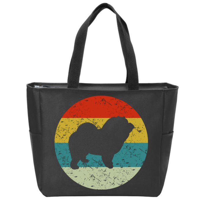 Retro Vintage Chow Chow Zip Tote Bag