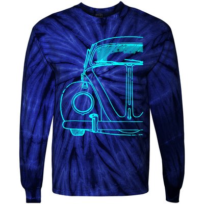 Retro Vintage Car Tie-Dye Long Sleeve Shirt