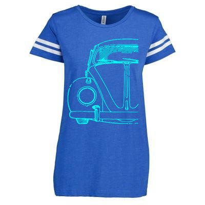 Retro Vintage Car Enza Ladies Jersey Football T-Shirt