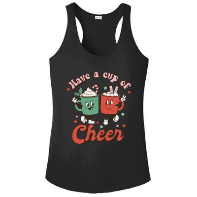 Retro Vintage Christmas Have A Cup Of Cheer Funny Cute Cocoa Gift Ladies PosiCharge Competitor Racerback Tank