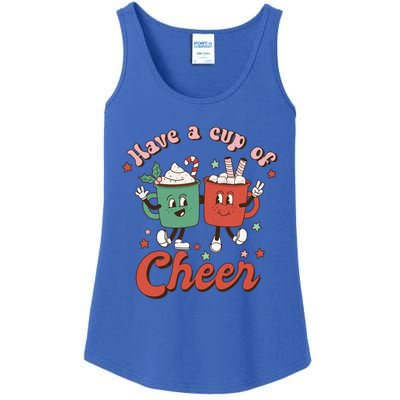 Retro Vintage Christmas Have A Cup Of Cheer Funny Cute Cocoa Gift Ladies Essential Tank