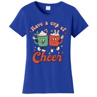 Retro Vintage Christmas Have A Cup Of Cheer Funny Cute Cocoa Gift Women's T-Shirt