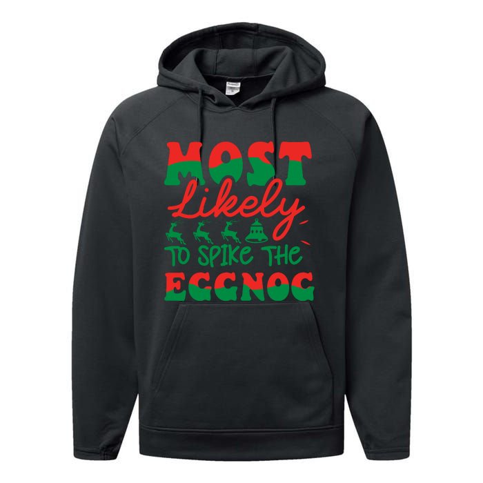 Retro Vintage Christmas Graphic Performance Fleece Hoodie