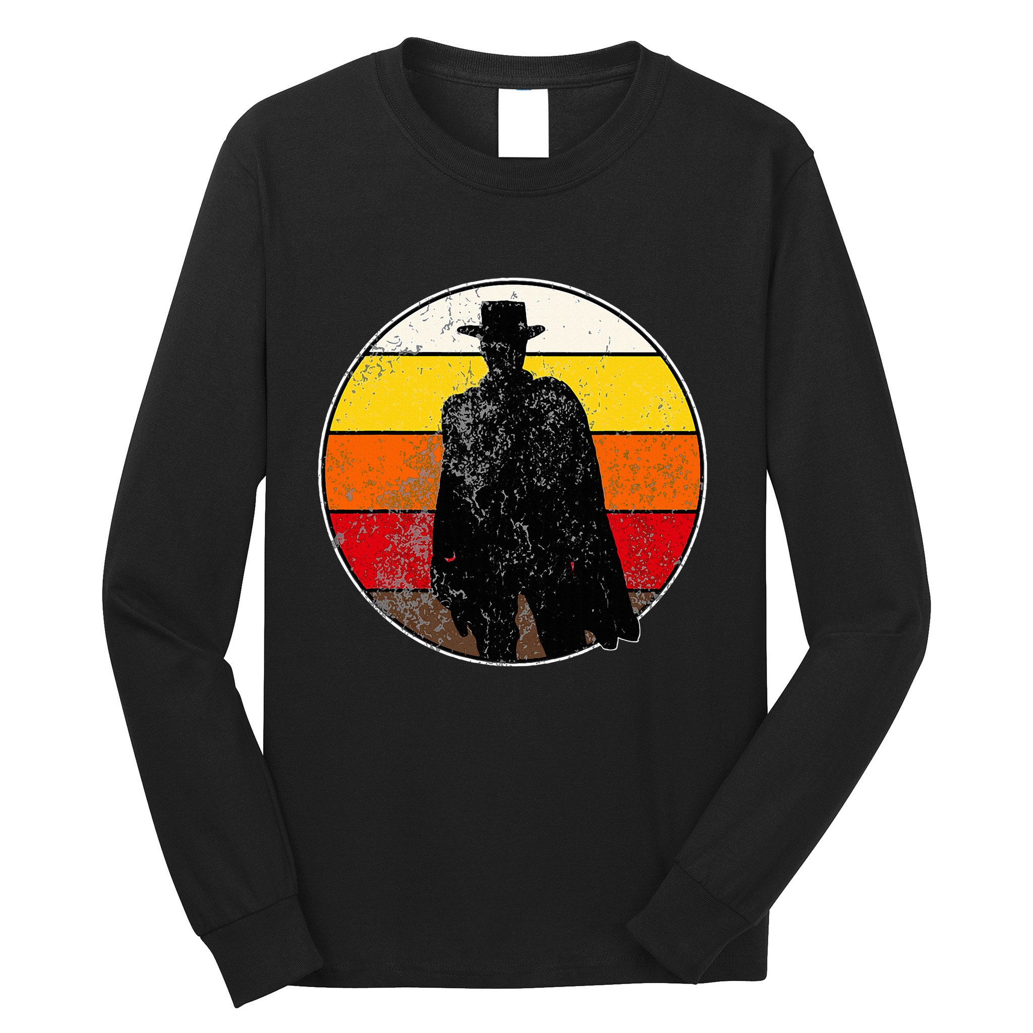 Retro Vintage Cowboy Outlaw Western Long Sleeve Shirt