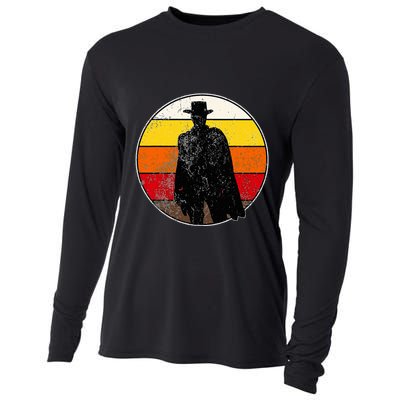 Retro Vintage Cowboy Outlaw Western Cooling Performance Long Sleeve Crew
