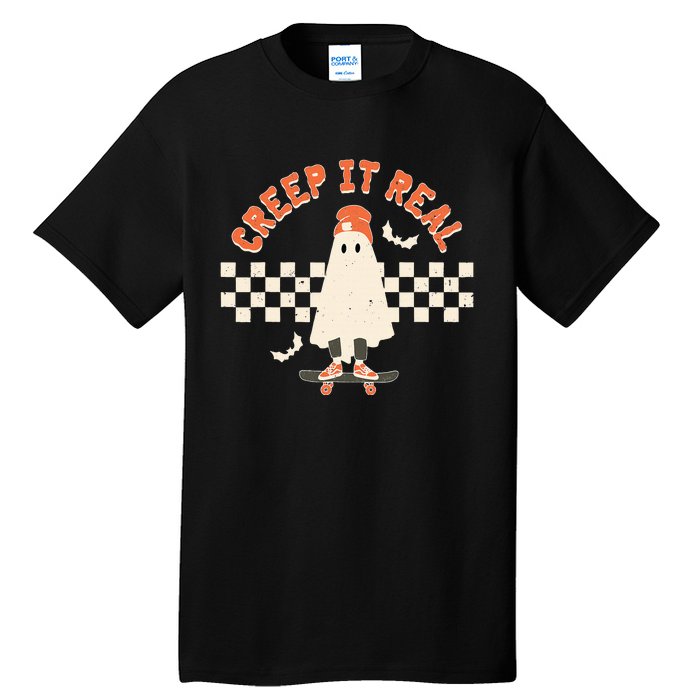 Retro Vintage Creep It Real Ghost Halloween Tall T-Shirt