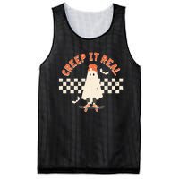 Retro Vintage Creep It Real Ghost Halloween Mesh Reversible Basketball Jersey Tank