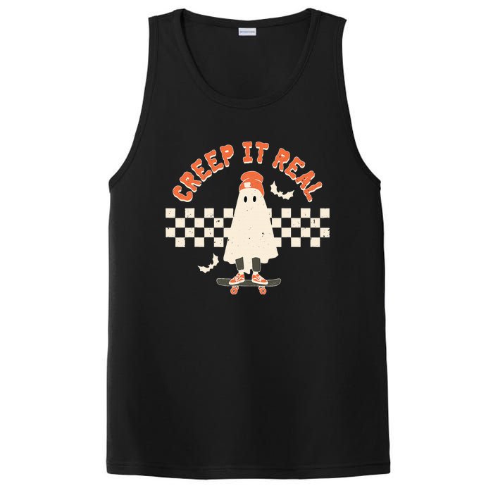 Retro Vintage Creep It Real Ghost Halloween PosiCharge Competitor Tank