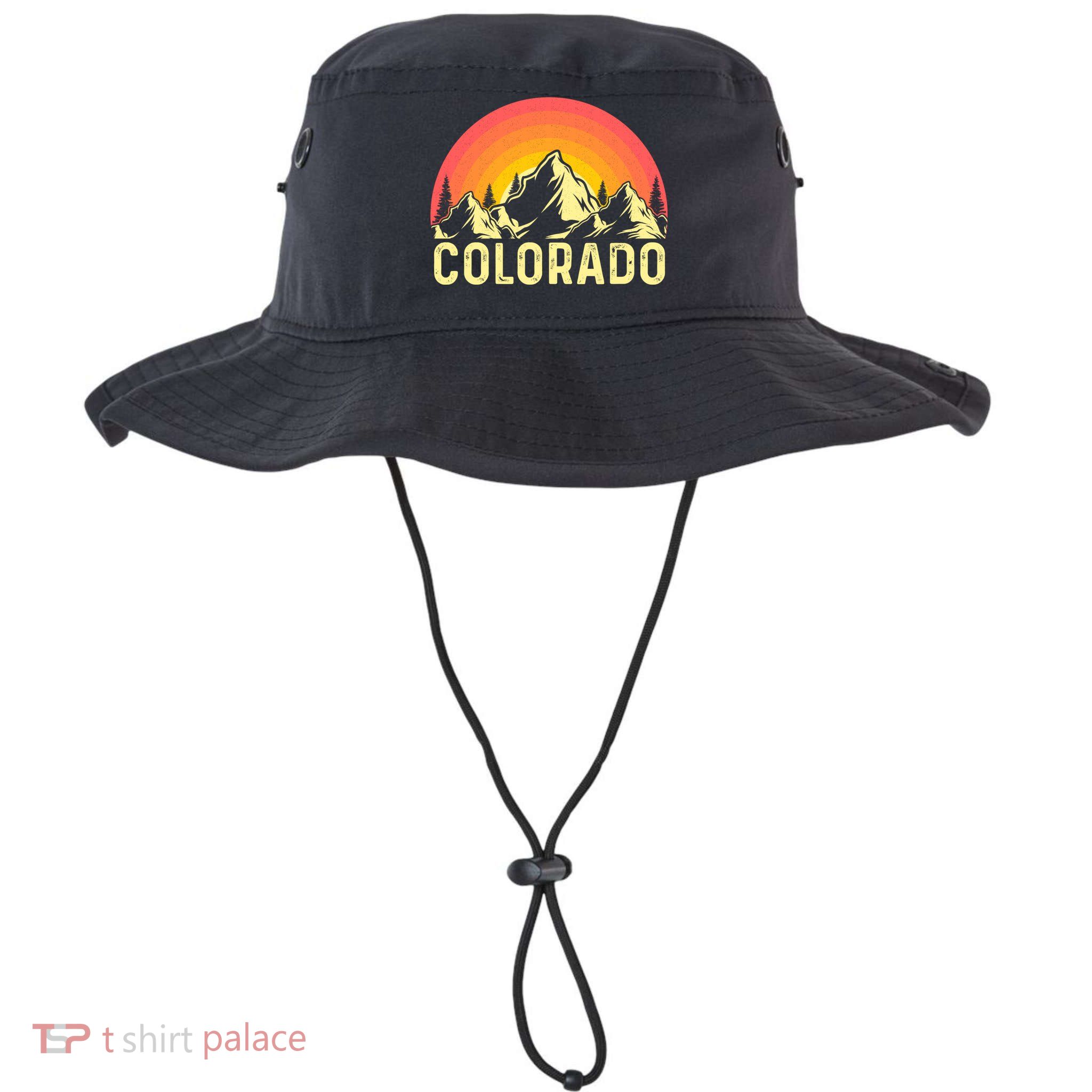 Retro Vintage Colorado Mountain & Sun Bucket Hat