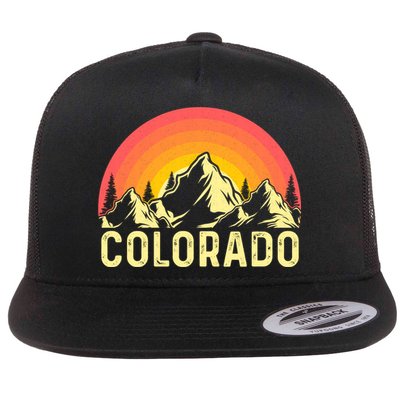 Retro Vintage Colorado Mountain & Sun Flatbill Hat