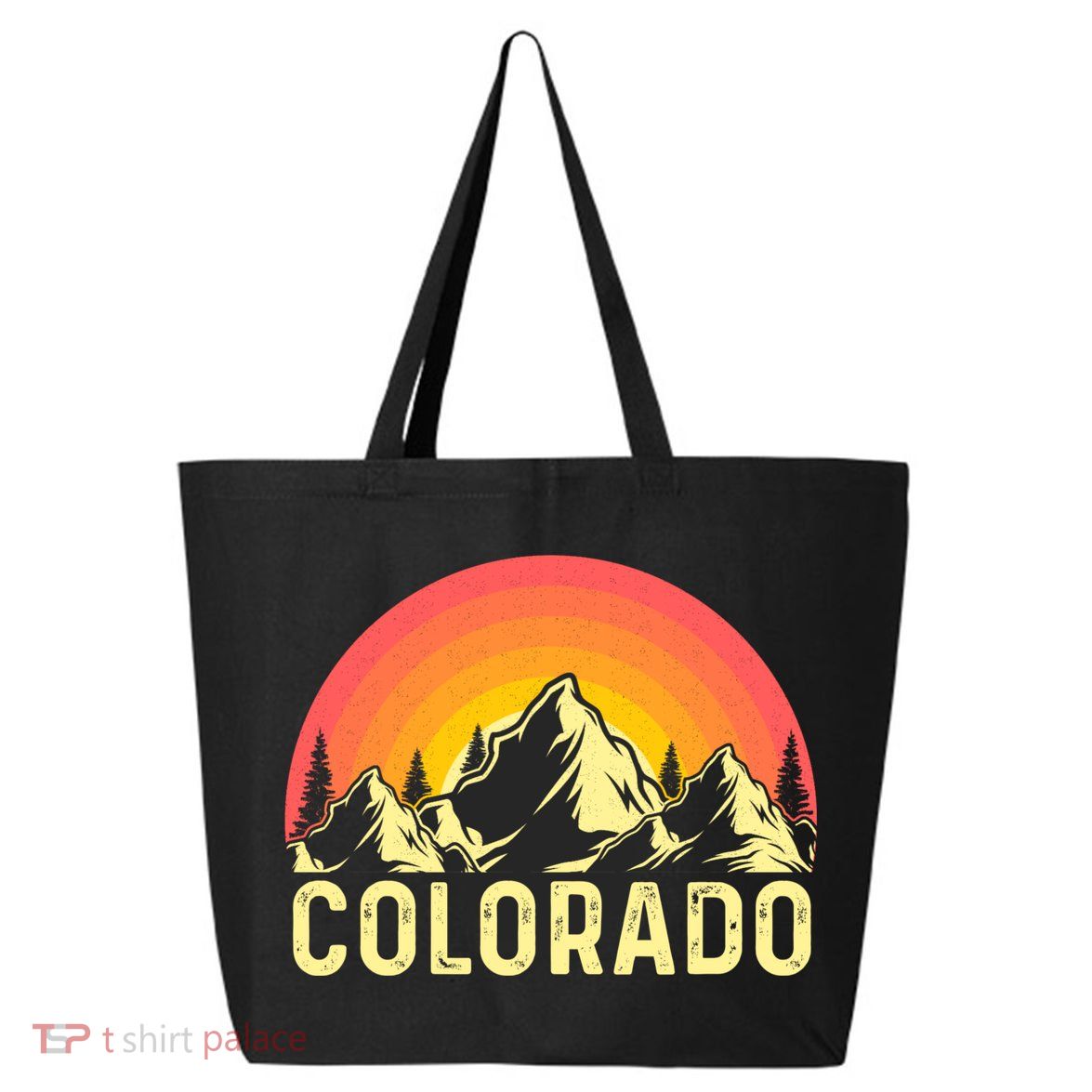 Retro Vintage Colorado Mountain & Sun 25L Jumbo Tote