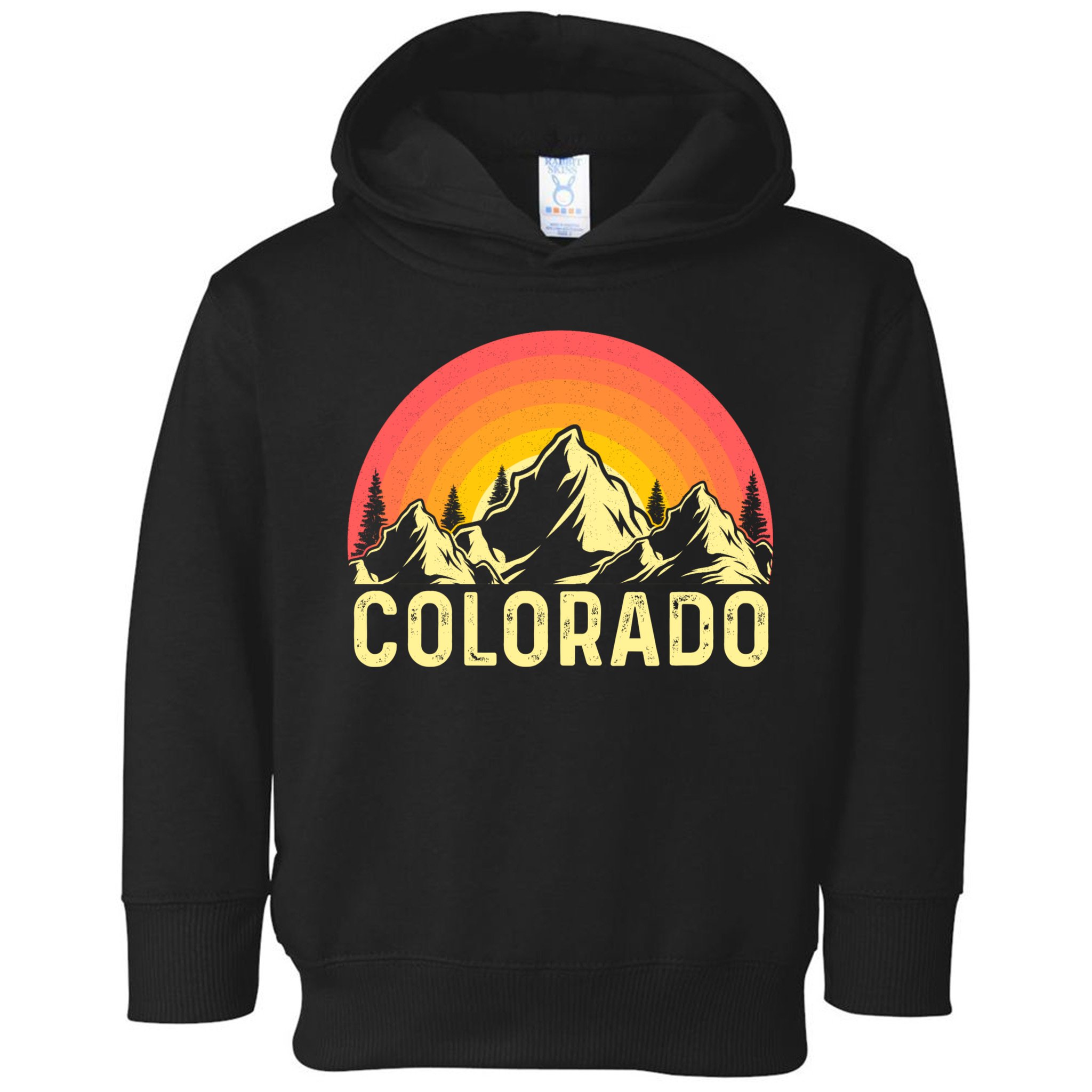 Retro Vintage Colorado Mountain & Sun Toddler Hoodie