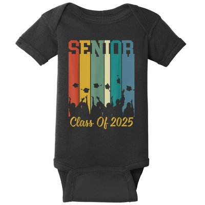 Retro Vintage Class Of 2025 Senior 2025 Graduation 2025 Baby Bodysuit