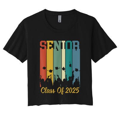 Retro Vintage Class Of 2025 Senior 2025 Graduation 2025 Crop Top