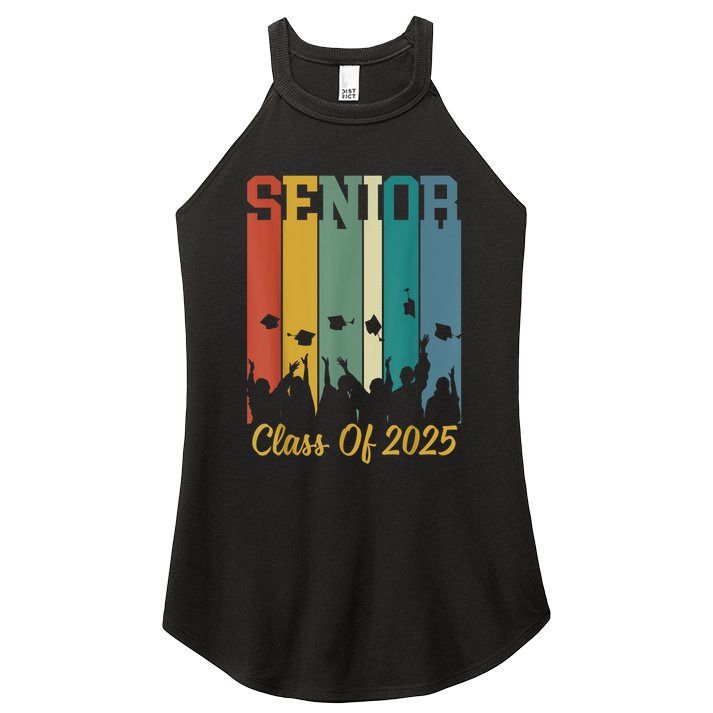 Retro Vintage Class Of 2025 Senior 2025 Graduation 2025 Women's Perfect Tri Rocker Tank