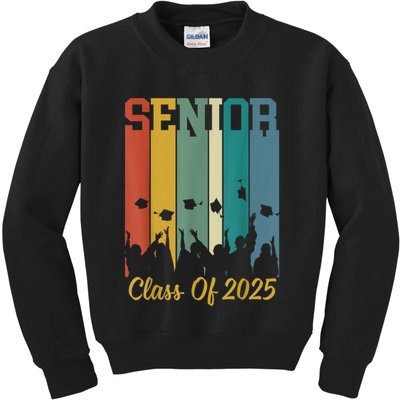 Retro Vintage Class Of 2025 Senior 2025 Graduation 2025 Kids Sweatshirt