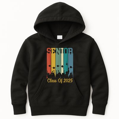 Retro Vintage Class Of 2025 Senior 2025 Graduation 2025 Kids Hoodie