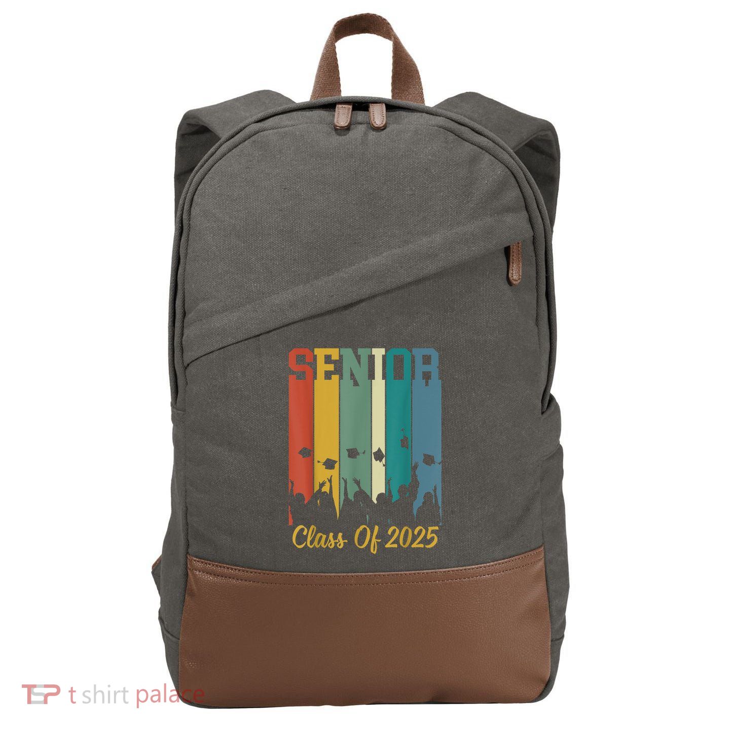 Retro Vintage Class Of 2025 Senior 2025 Graduation 2025 Cotton Canvas Backpack