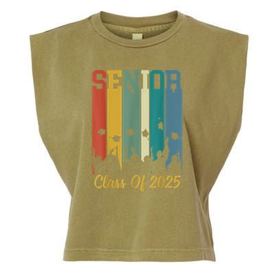 Retro Vintage Class Of 2025 Senior 2025 Graduation 2025 Garment-Dyed Women's Muscle Tee