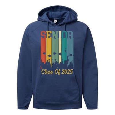 Retro Vintage Class Of 2025 Senior 2025 Graduation 2025 Performance Fleece Hoodie