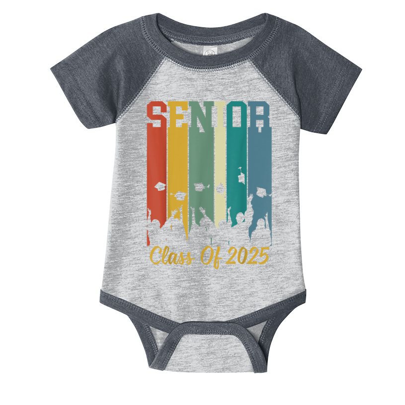 Retro Vintage Class Of 2025 Senior 2025 Graduation 2025 Infant Baby Jersey Bodysuit