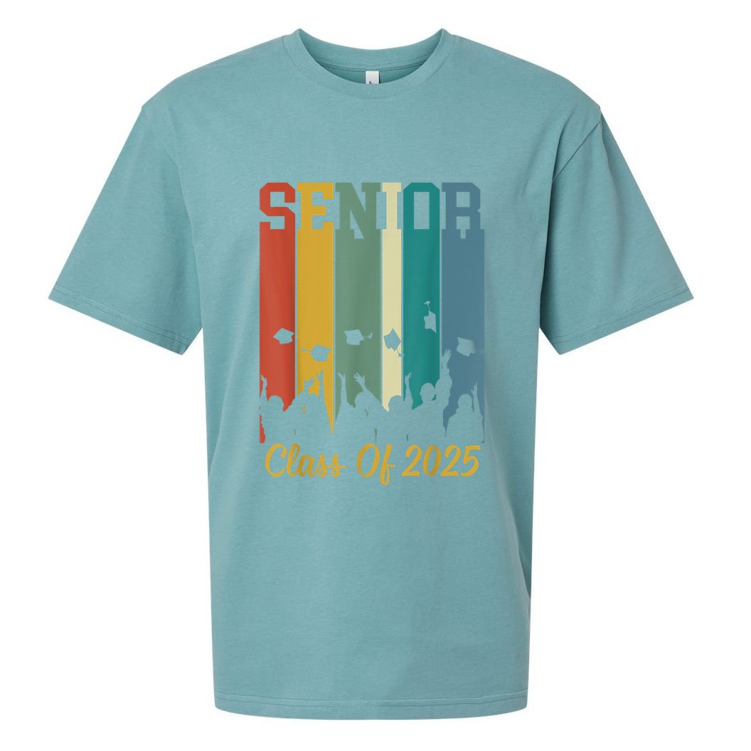 Retro Vintage Class Of 2025 Senior 2025 Graduation 2025 Sueded Cloud Jersey T-Shirt