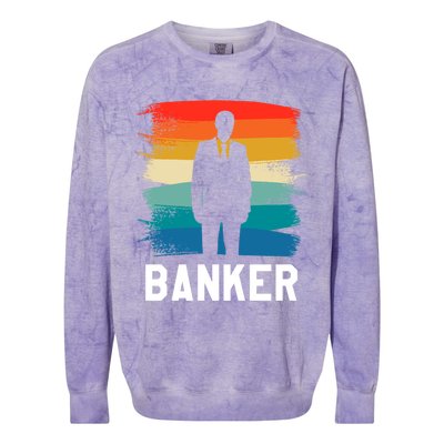 Retro Vintage Classic Banker Banking Gift Colorblast Crewneck Sweatshirt