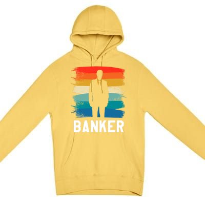 Retro Vintage Classic Banker Banking Gift Premium Pullover Hoodie