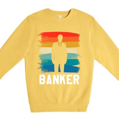 Retro Vintage Classic Banker Banking Gift Premium Crewneck Sweatshirt