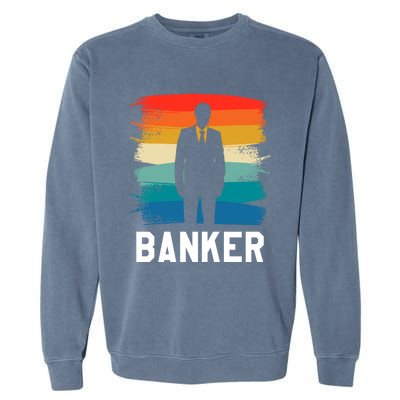 Retro Vintage Classic Banker Banking Gift Garment-Dyed Sweatshirt