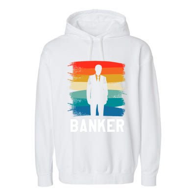 Retro Vintage Classic Banker Banking Gift Garment-Dyed Fleece Hoodie