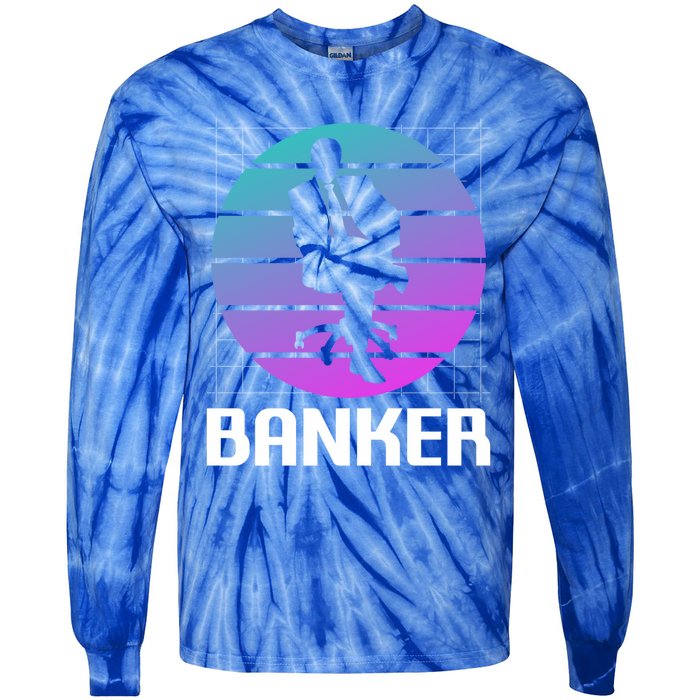 Retro Vintage Classic Banker Banking Gift Tie-Dye Long Sleeve Shirt