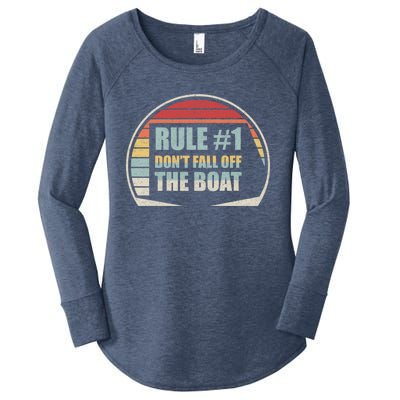 Retro Vintage Cruise Rule #1 Dont Fall Off The Boat Cool Gift Women's Perfect Tri Tunic Long Sleeve Shirt