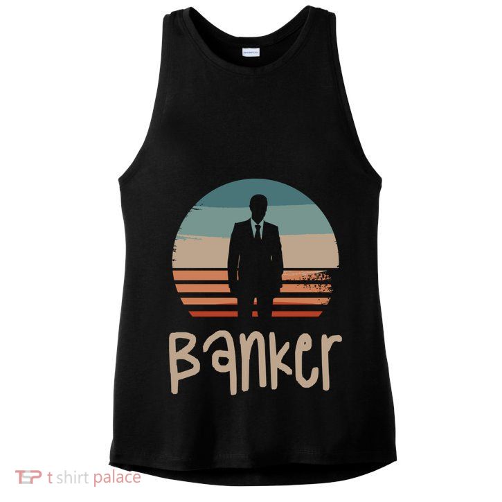 Retro Vintage Classic Banker Banking Gift Ladies PosiCharge Tri-Blend Wicking Tank