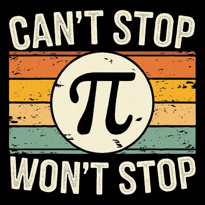 Retro Vintage Cant Stop Pi Wont Stop Pi Day Math Teachers Drawstring Bag