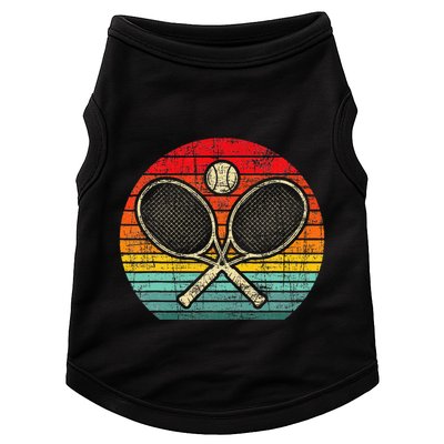Retro Vintage Crossed Tennis Racket Sports Lover Doggie Tank