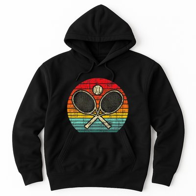 Retro Vintage Crossed Tennis Racket Sports Lover Hoodie