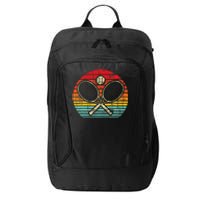 Retro Vintage Crossed Tennis Racket Sports Lover City Backpack