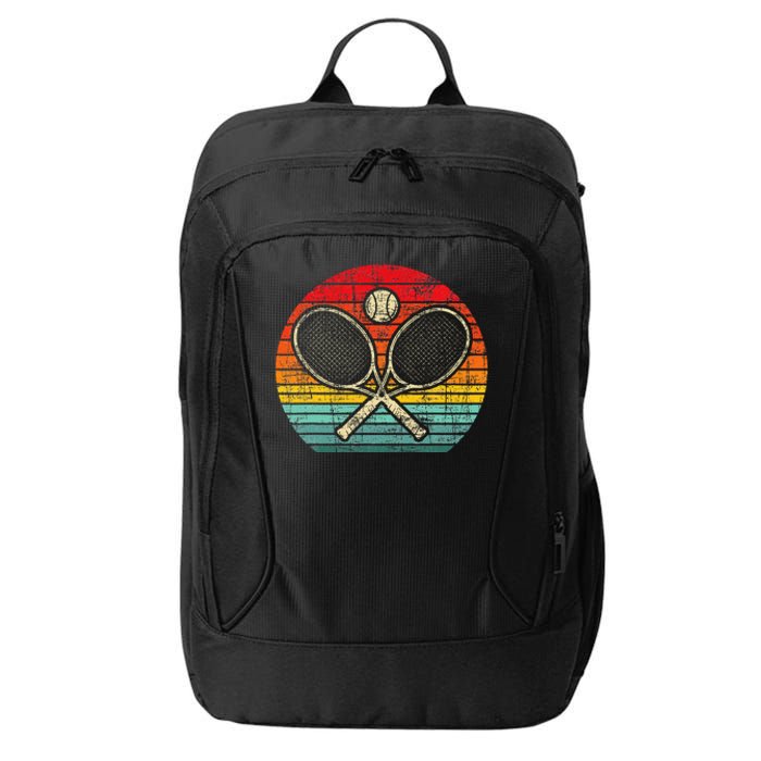 Retro Vintage Crossed Tennis Racket Sports Lover City Backpack