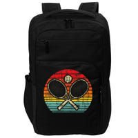 Retro Vintage Crossed Tennis Racket Sports Lover Impact Tech Backpack