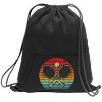 Retro Vintage Crossed Tennis Racket Sports Lover Sweatshirt Cinch Pack Bag