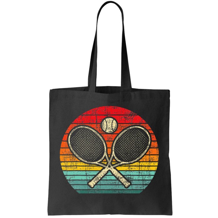 Retro Vintage Crossed Tennis Racket Sports Lover Tote Bag