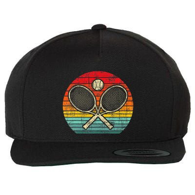 Retro Vintage Crossed Tennis Racket Sports Lover Wool Snapback Cap