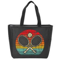 Retro Vintage Crossed Tennis Racket Sports Lover Zip Tote Bag