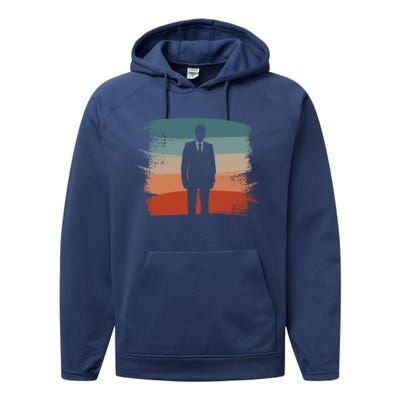 Retro Vintage Classic Banker Banking Gift Performance Fleece Hoodie