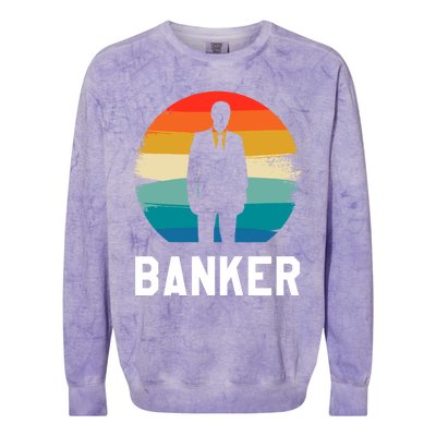 Retro Vintage Classic Banker Banking Cute Gift Colorblast Crewneck Sweatshirt