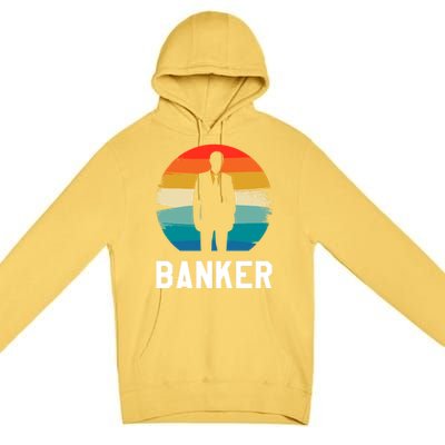 Retro Vintage Classic Banker Banking Cute Gift Premium Pullover Hoodie