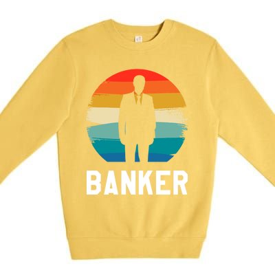 Retro Vintage Classic Banker Banking Cute Gift Premium Crewneck Sweatshirt