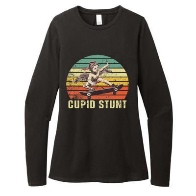 Retro Vintage Cupid Stunt Unhinged Cringe Funny Womens CVC Long Sleeve Shirt